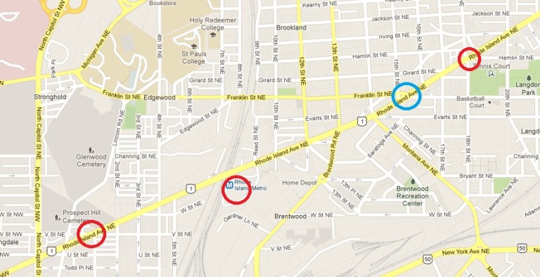 Red are locations to be installed this winter. The blue circle is a future location.