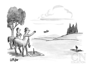 warren-miller-two-centaurs-playing-a-game-of-horse-shoes-but-using-people-s-sandals-new-yorker-cartoon